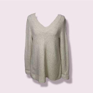 J-Jill Cream V-Neck Sweater